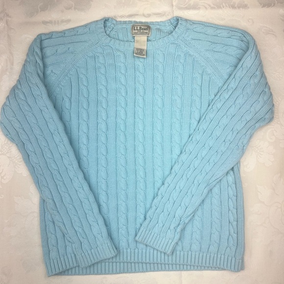 L.L. Bean Other - Vintage LL Bean Sweater Womens Size S Teal Cable Knit Crew Neck